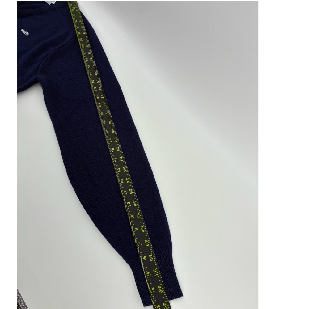 VNTG 80s Franklin Mills Xerox Navy Blue V-Neck Sweater Mens XL Made‎ in USA - Picture 6 of 8